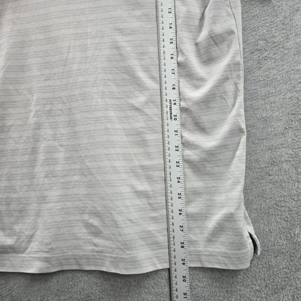 Travismathew‎ Men Polo L Gray Logo Embroidery Striped Short Sleeve